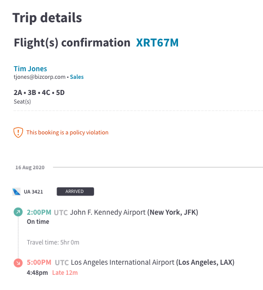 Trip details